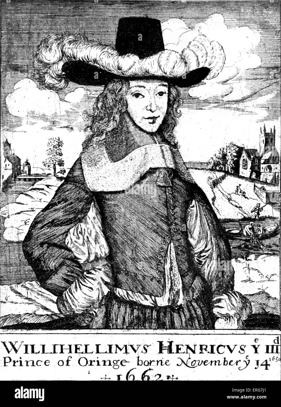 Guillaume III d'Angleterre - portrait, âgé de 13 ans. Prince d'Orange. Depuis 1672, régis comme stathouder Guillaume III d'Orange sur Banque D'Images