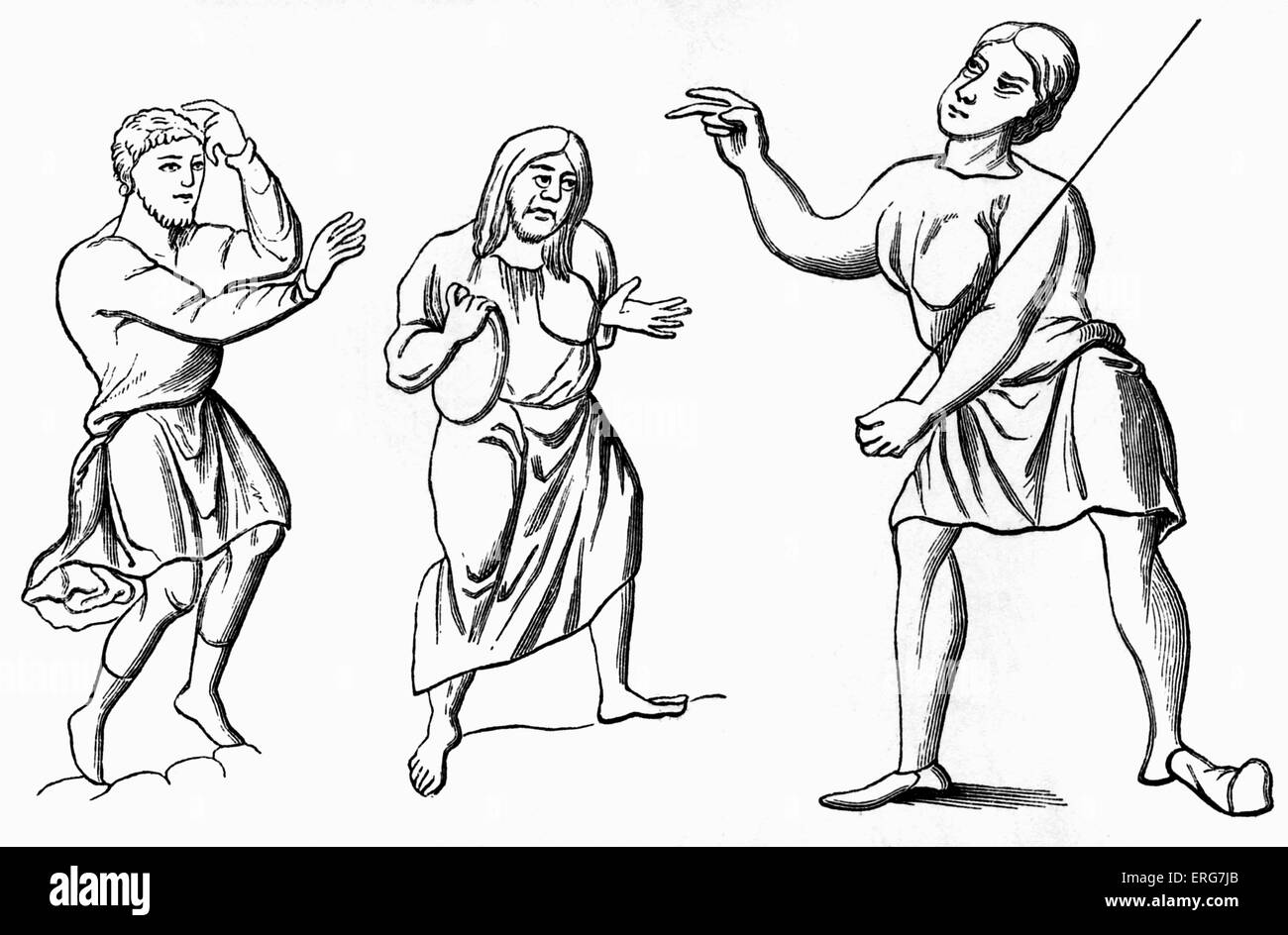 Costumes d'esclaves ou de serfs, 6e - 12e siècle Banque D'Images