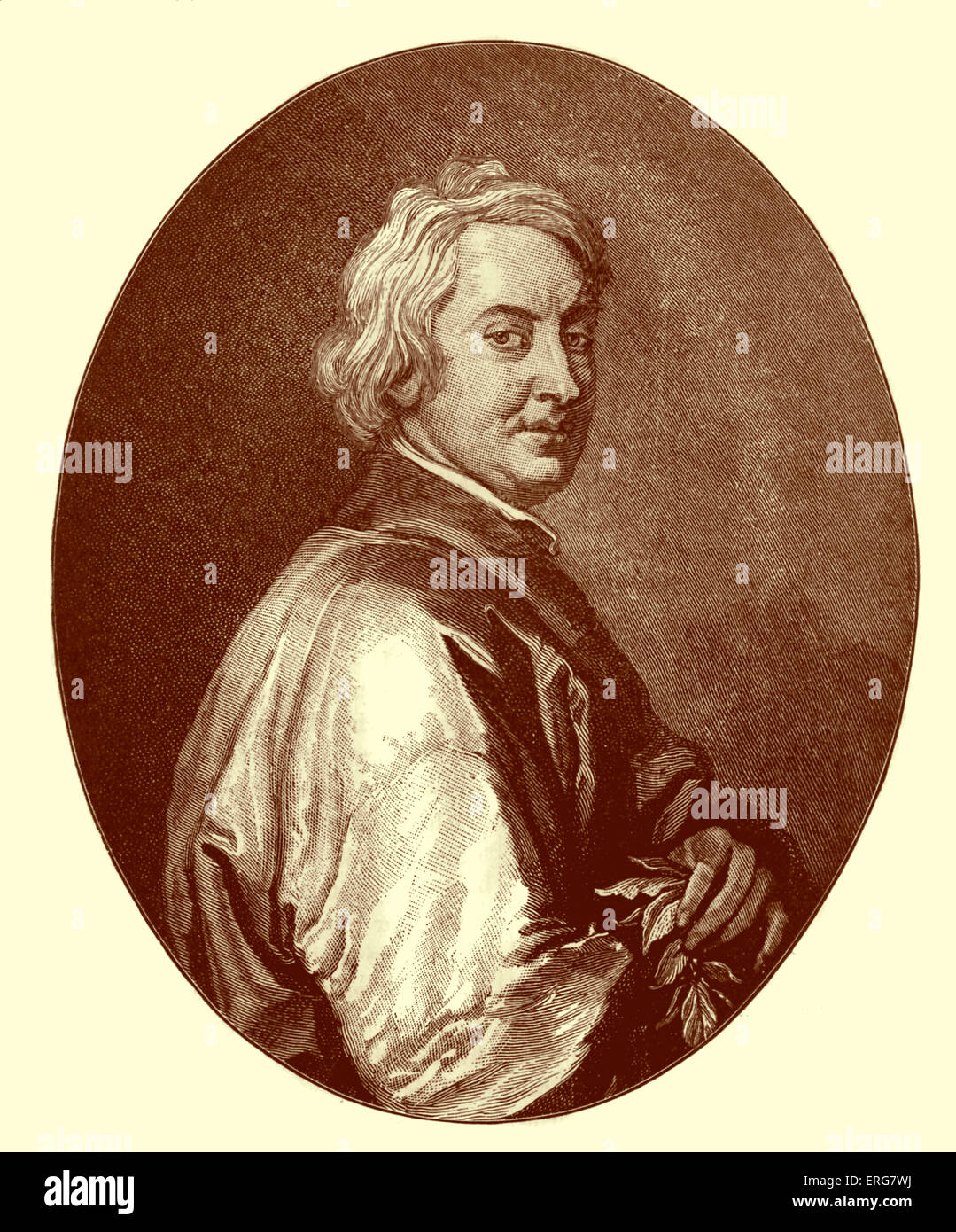 John Dryden, portrait. Après un portrait de Sir Godfrey Kneller. John Dryden, b. 9 Août 1631 - Le 1 mai 1700 d'influence : Banque D'Images