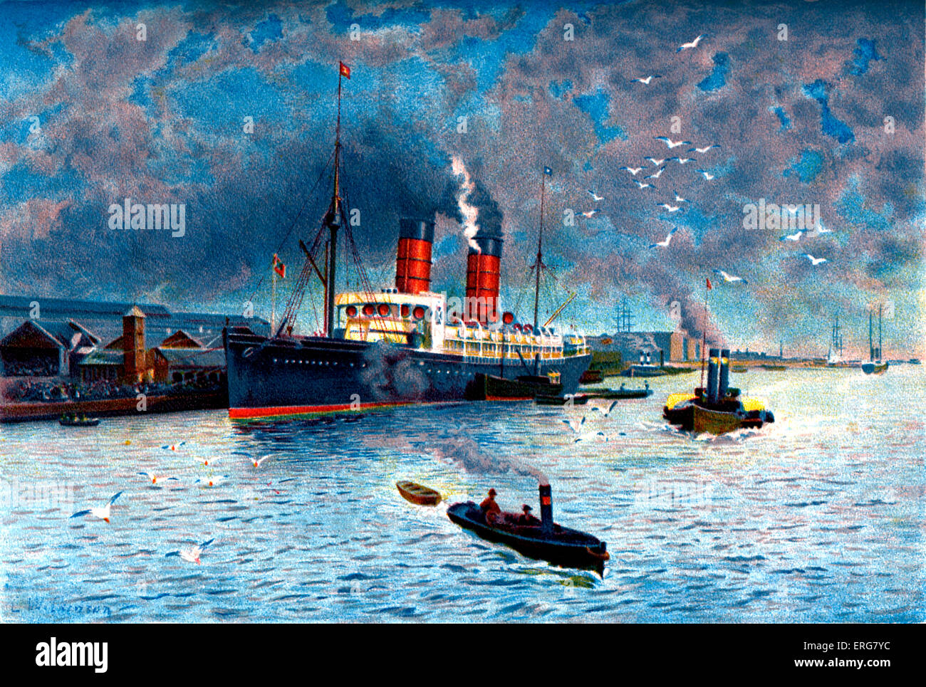 Cunard Liner 'Campania', Liverpool, Royaume-Uni. 19e siècle. Banque D'Images