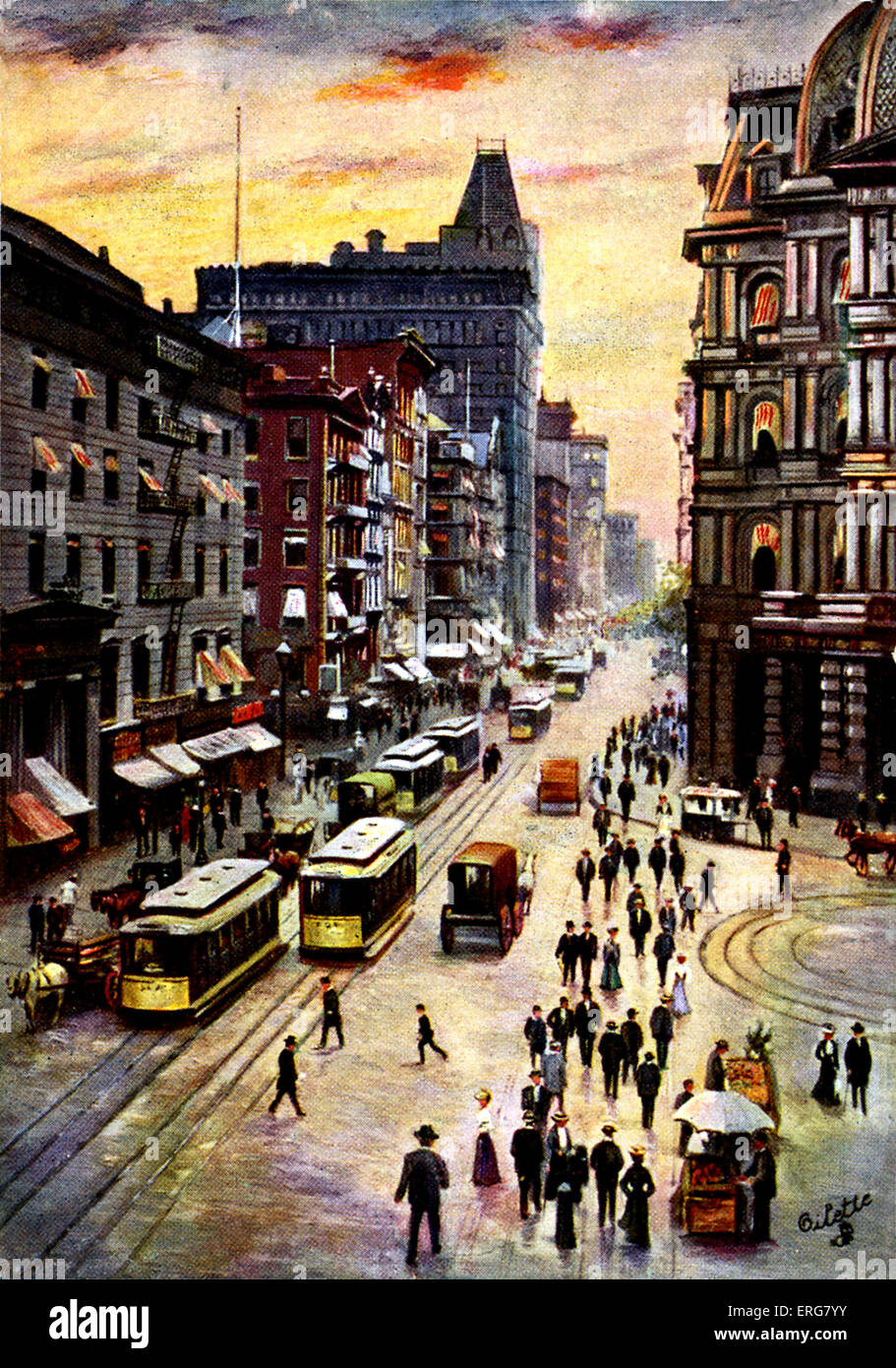 Vieille Carte Postale En Relief De HEILBRONN, Allemagne ~ Scène De Rue D'époque Par Artiste, Vers 1900, Non Utilisée