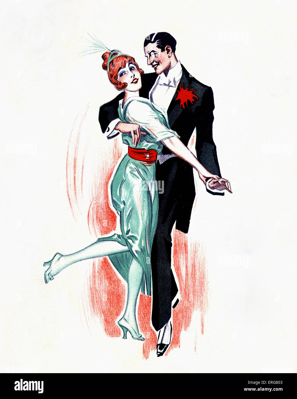 One-step - couple de danse. La danse de bal populaire dans la danse sociale au début du 20e siècle. Amikayo. Banque D'Images