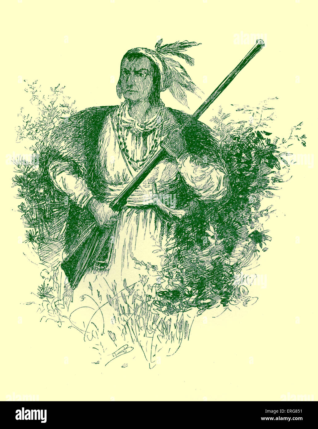 Tecumseh, chef Shawnee de la, publié en 1887. Tecumseh (Mars 1768 - 5 octobre 1813) était un chef de la tribu Shawnee, Banque D'Images