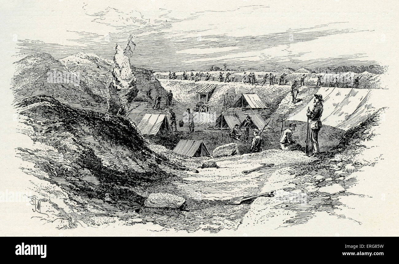 La bataille du Cratère, la guerre civile américaine Confederate line à ce cratère. Le 30 juillet 1864, les troupes fédérées dans une mine a explosé Banque D'Images