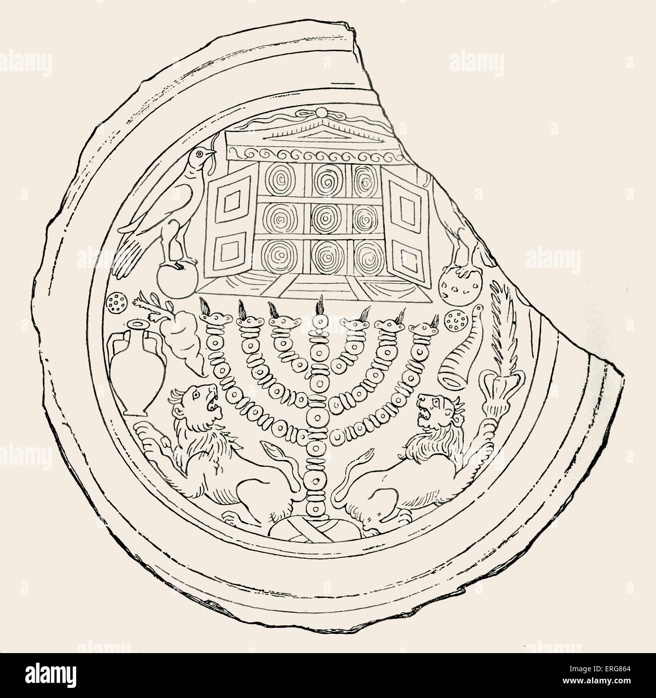 Première représentation de supposé une arche de la loi dans la religion juive. Trouvé dans le Museo Borgiano, Rome, pillées par les Banque D'Images