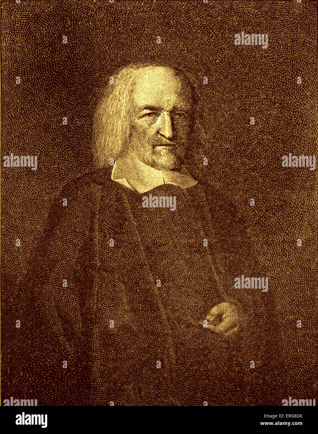Thomas Hobbes, après le portrait original de John Michael Wright. Philosophe anglais, 5 avril, 1588 - 4 décembre, 1679 Banque D'Images