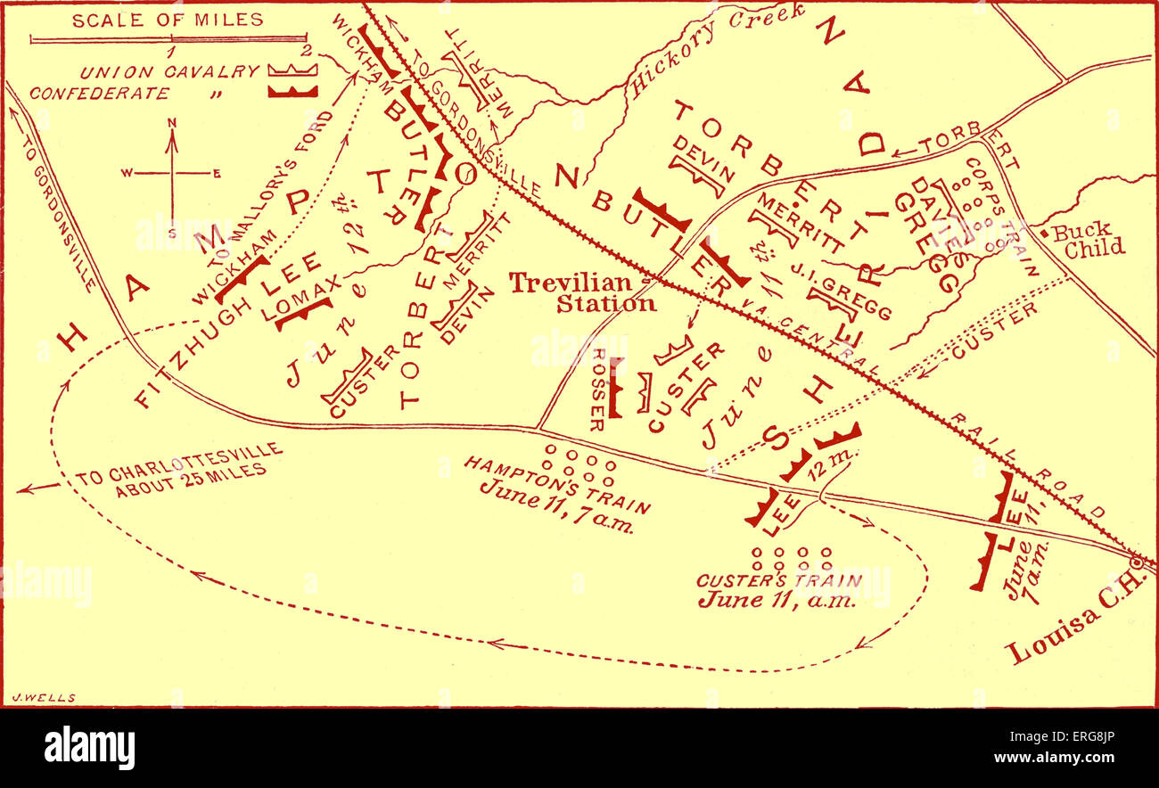 Bataille d'Travellian plan de la Gare - Guerre civile américaine. Fough bataille dans le cadre d'Ulysses S. Grant's campagne terrestre contre Banque D'Images