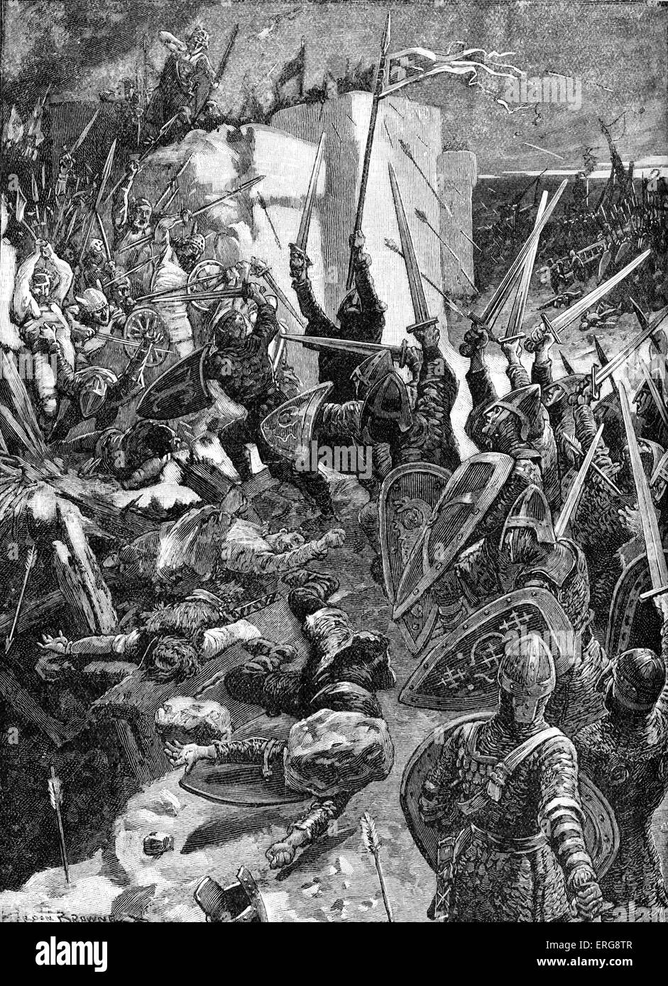 Siège de Waterford, 1170. Au cours de français/ invasion normande de l'Irlande. Le comte de Pembroke ont pris la ville de Waterford près de Banque D'Images