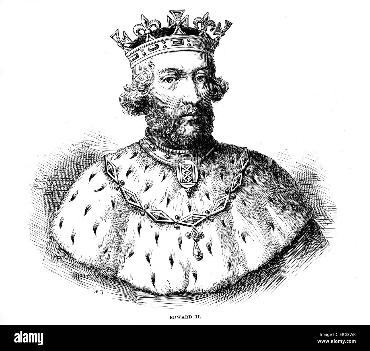 Édouard II, (1284 - 1327) de Caernarfon, était roi d'Angleterre à partir de 1307 jusqu'à ce qu'il a été déposé en janvier 1327. Il est mort en prison Banque D'Images