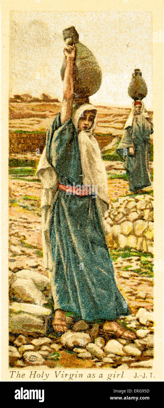 La Sainte Vierge comme une fille, Saint Luc - Chapitre 1. Illustré par J James Tissot. Peintre français 15 octobre 1836 - 8 août 1902 Banque D'Images