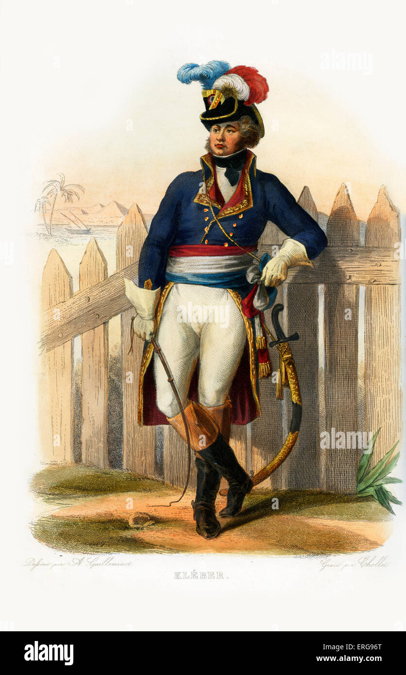 Jean Baptiste Kléber. Général de l'armée française pendant les guerres de la Révolution française. 1754-1800. Gravure par Chollet. c.1847 Banque D'Images