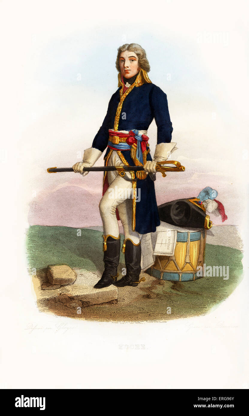 Lazare Hoche. Soldat français qui s'est levé pour être général de l'armée révolutionnaire. 1768-1797. Gravure par Baudran.c.1847 Banque D'Images