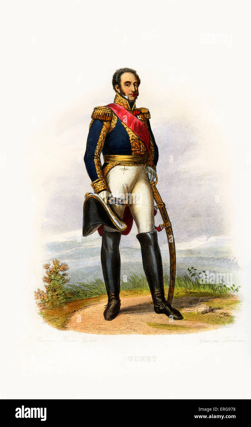 Louis Gabriel Suchet, duc d'Albufera. Maréchal de France et l'un des généraux de Napoléon. 1770-1826. Gravure de Louis Jean Banque D'Images