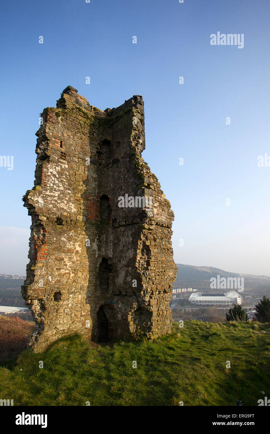 Morris (Château ou château Graig) donnant sur le stade Liberty. Banque D'Images