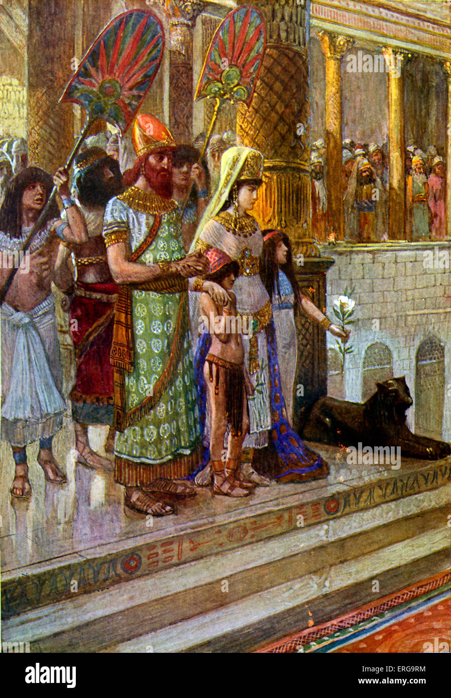 Salomon et la reine de Saba par J James Tissot. Illustration de Livre des Rois I, 10.1 :'La reine de Séba apprit Banque D'Images