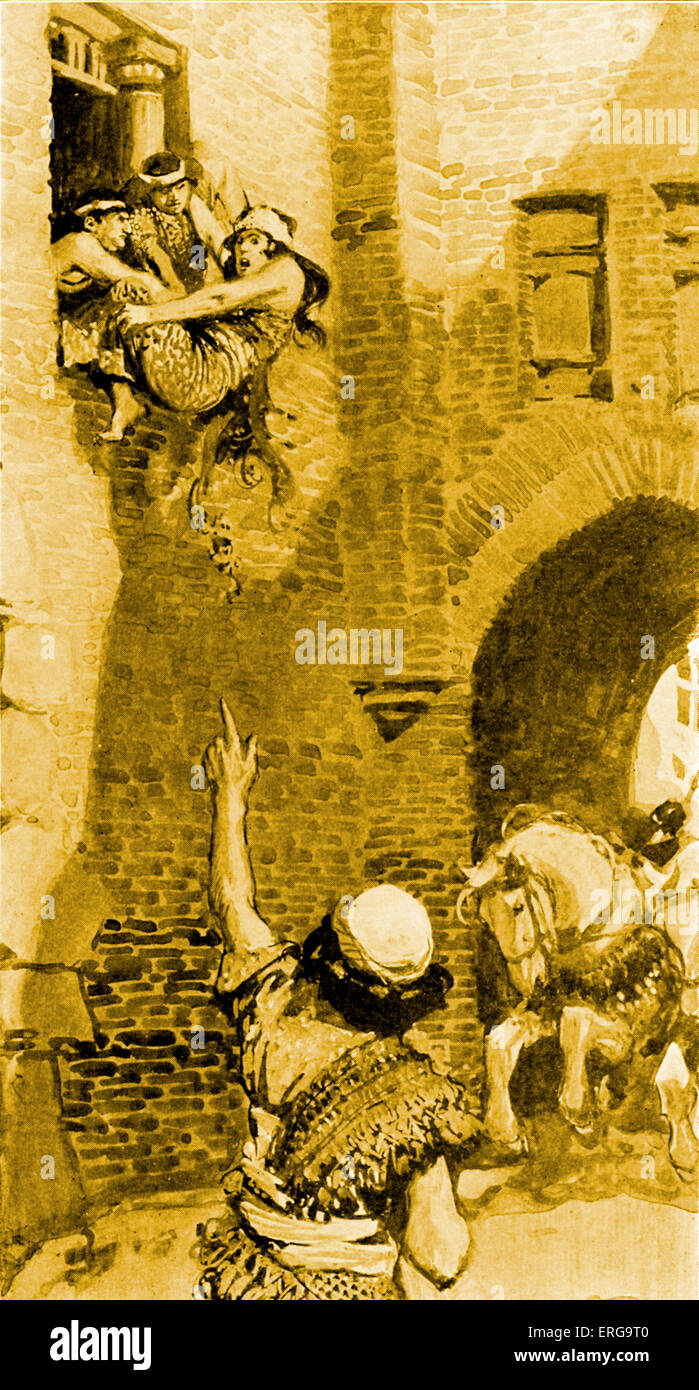 La mort de Jézabel par J James Tissot. Illustration de Livre des Rois II, 4.33 : "Et il dit : Jetez-la en bas. Ainsi ils jeta sa Banque D'Images