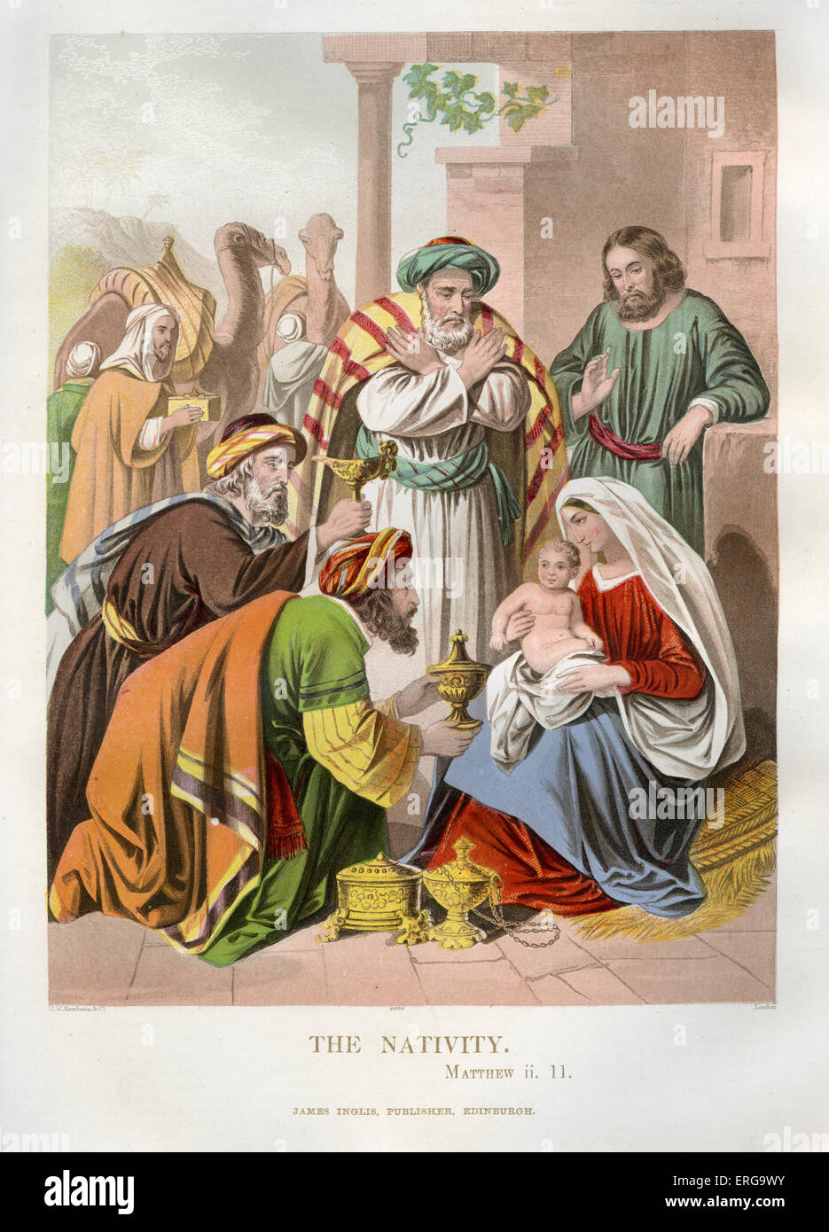 Adoration des Mages. Crèche de Noël avec la Sainte Famille (Nouveau Testament). Banque D'Images