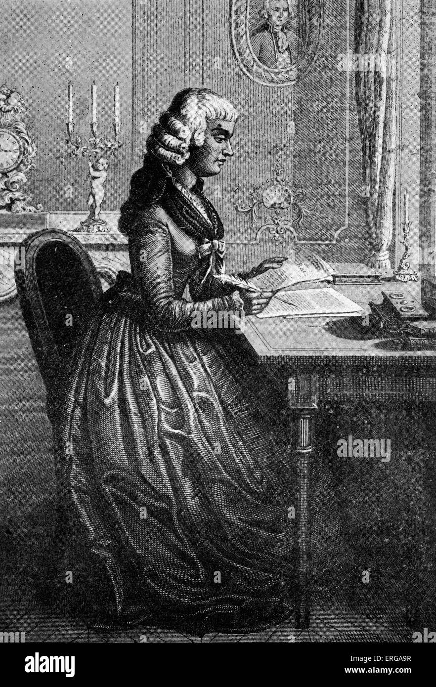 Madame Roland écrit une lettre à Louis XVI de France. Partisan de la Révolution française et membre influent de la Banque D'Images