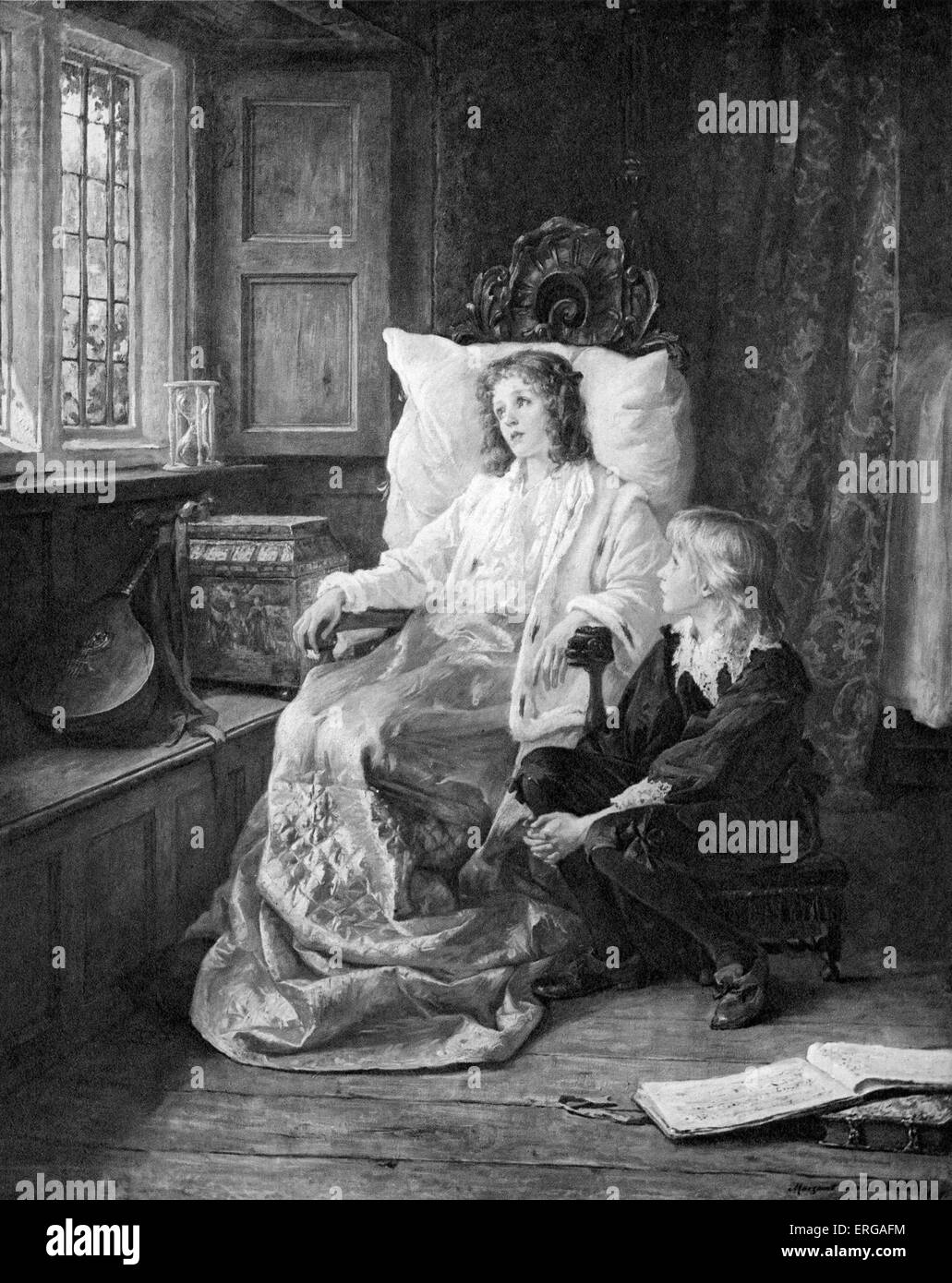 Les enfants de Charles I, après l'original 1895 par Margaret Isabel Dicksee, peintre Français, 1858-1903. Banque D'Images
