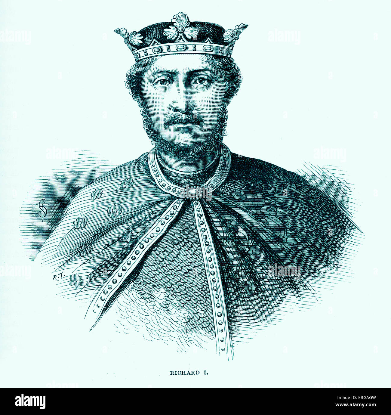 Richard Ier d'Angleterre, a jugé à partir du 6 juillet 1189. Le commandant Chrétien lors de la Troisième Croisade. 8 Septembre 1157 - 6 avril 1199. Banque D'Images
