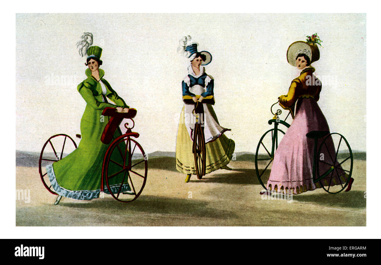 Chevaux pour dames. Après gravure de Maurice Rousseau, 1 mai 1819, publié par R. Ackermann, 1 mai 1819. Côté montre, Banque D'Images