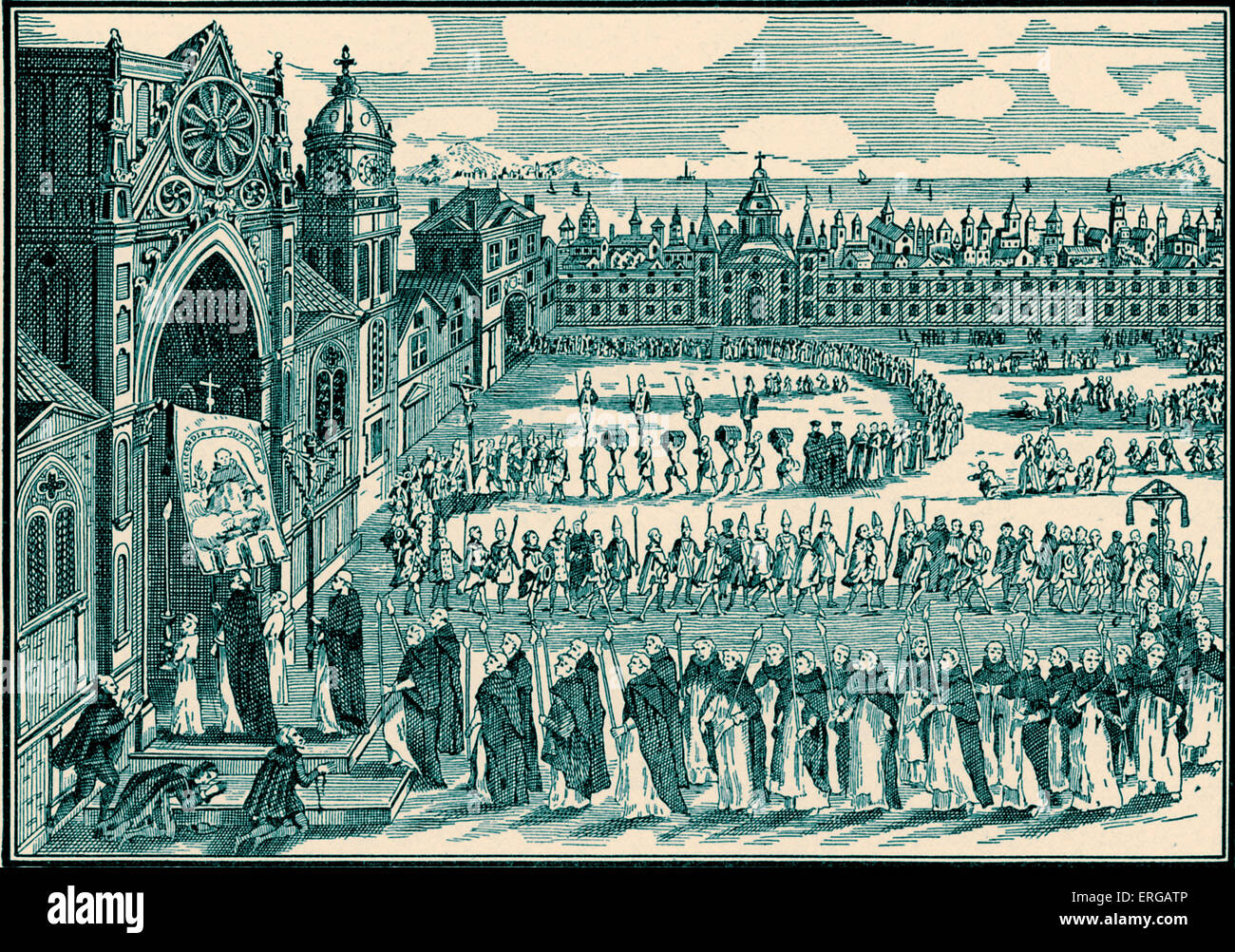 Procession de l'Inquisition à Goa (après Picart). Inquisition espagnole réparties dans tout son empire. Banque D'Images