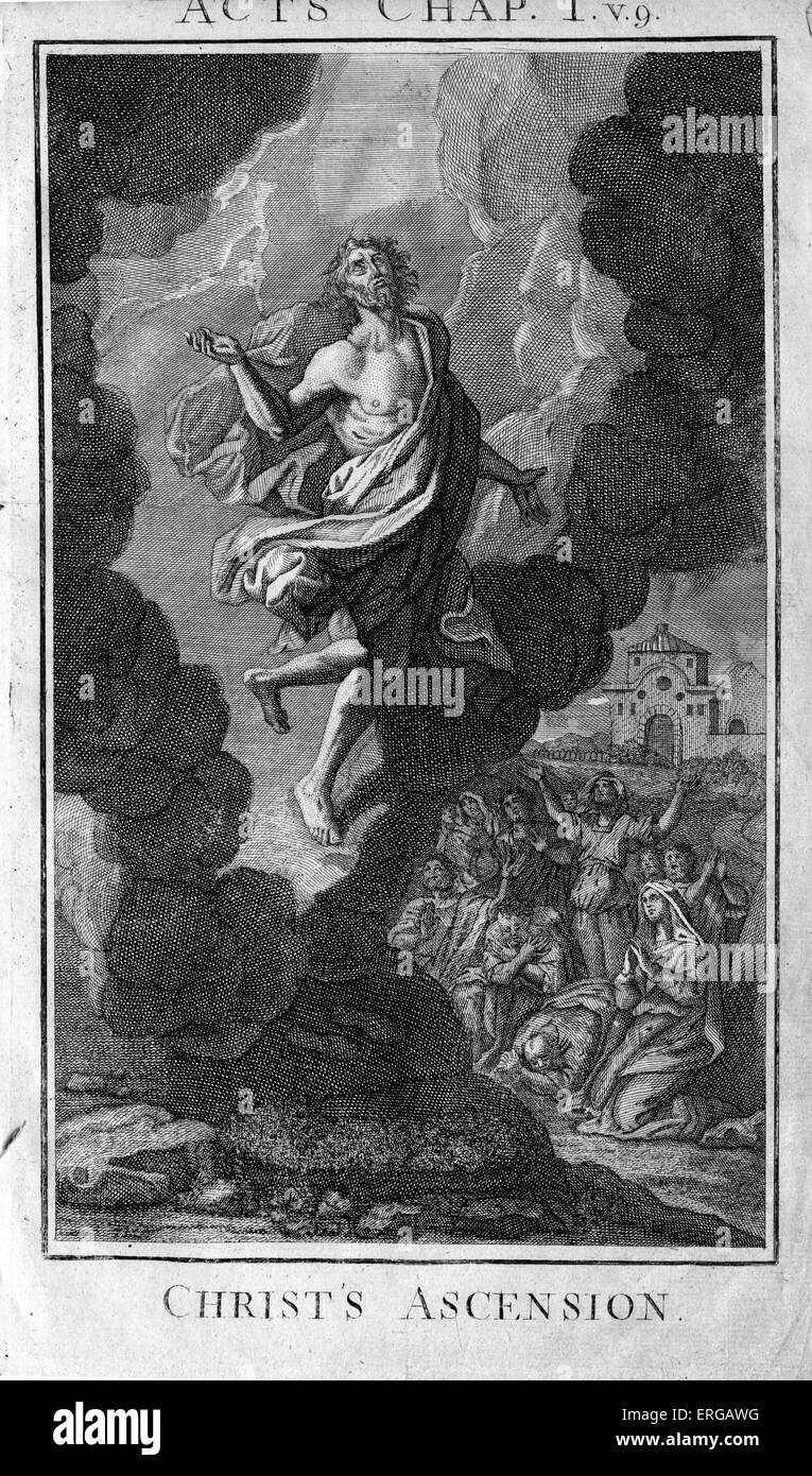 L'Ascension du Christ. Jésus a été enlevé au ciel dans son corps ressuscité en présence de onze de ses apôtres, 40 jours Banque D'Images