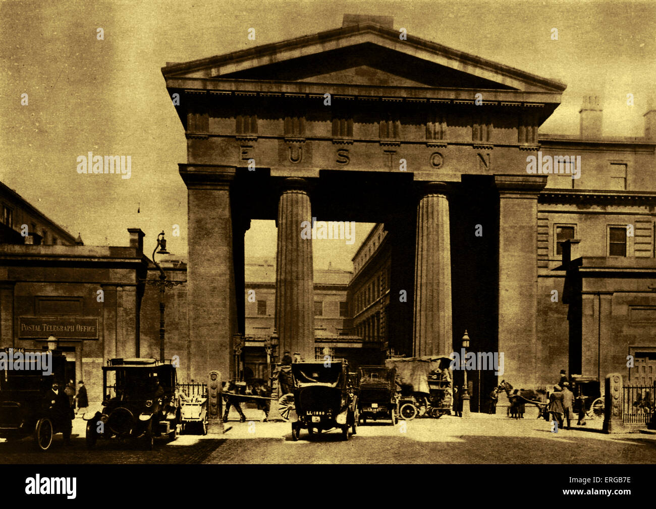 La gare de Euston à Londres, 1900 Banque D'Images