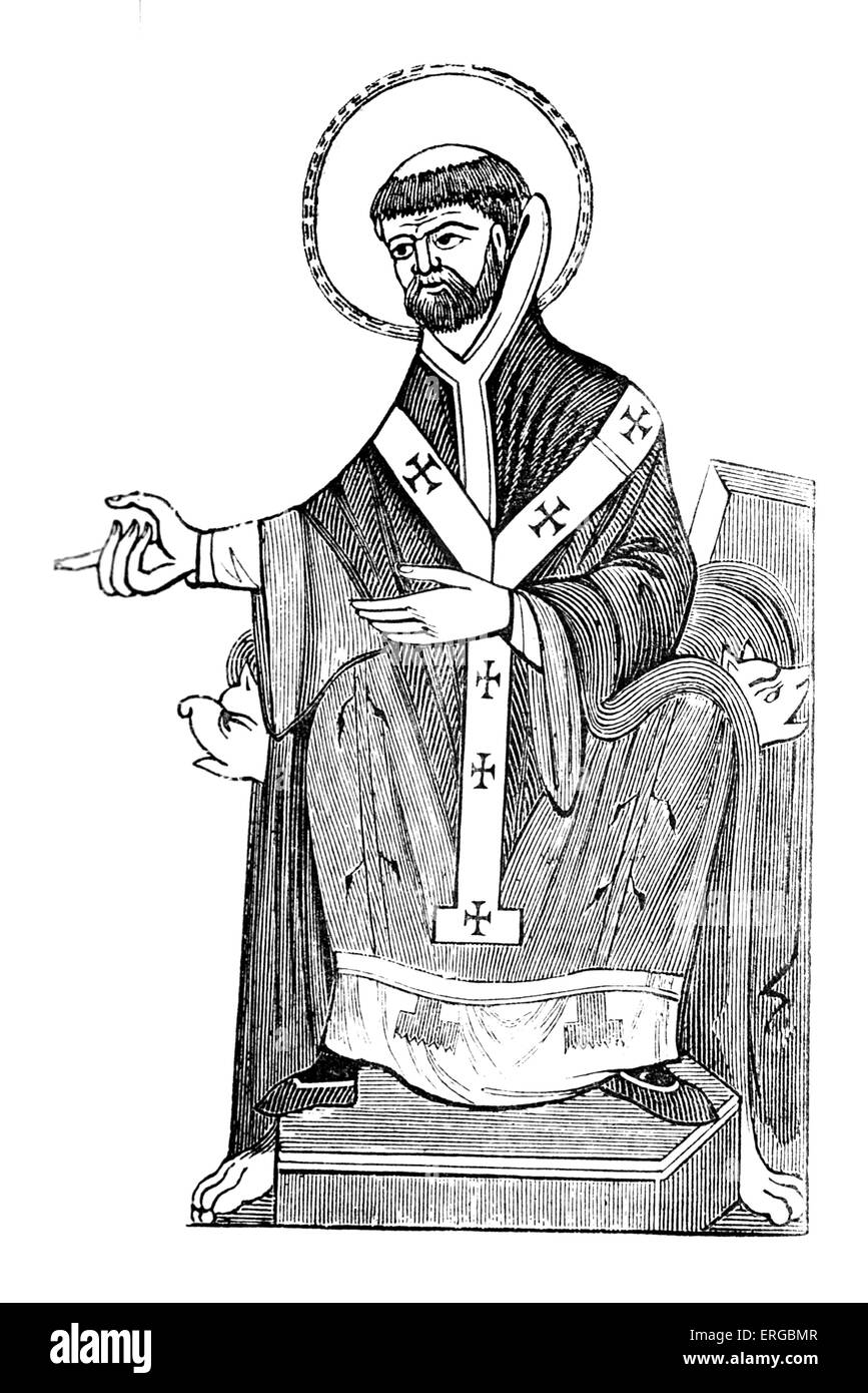 Saint Augustin, tiré d'un manuscrit royal. Également connu sous le nom