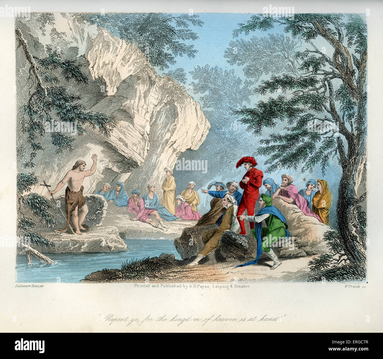 La prédication de Jésus à Capernaüm. Sous-titre suivant : ' Repentez-vous, car le royaume des cieux est proche. ' Matthieu 4, verset 17. Après une Banque D'Images