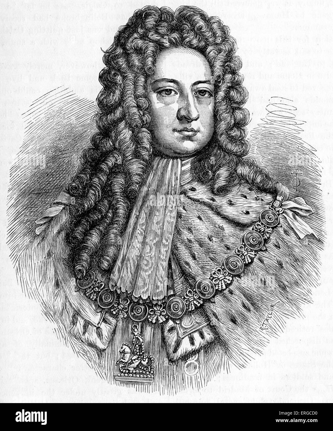 Le Roi George I (1660 - 1727) fut roi de Grande-Bretagne et d'Irlande de 1714 jusqu'à sa mort. Banque D'Images