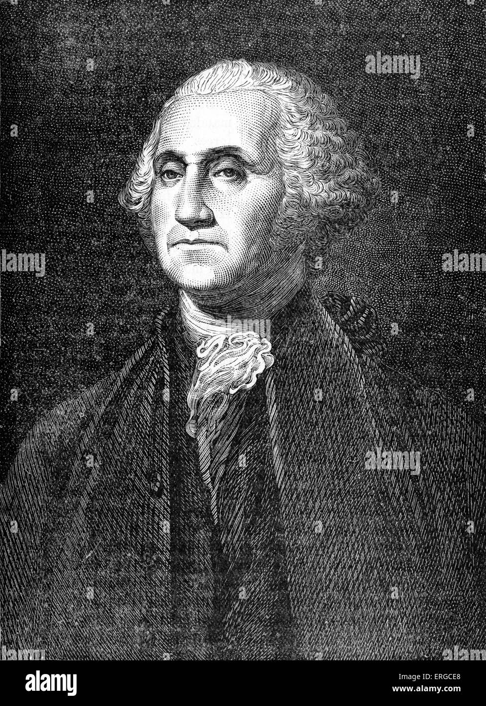 George Washington - portrait après Smart. Premier Président des États-Unis d'Amérique : 22 février 1732 - 14 décembre 1799. Banque D'Images