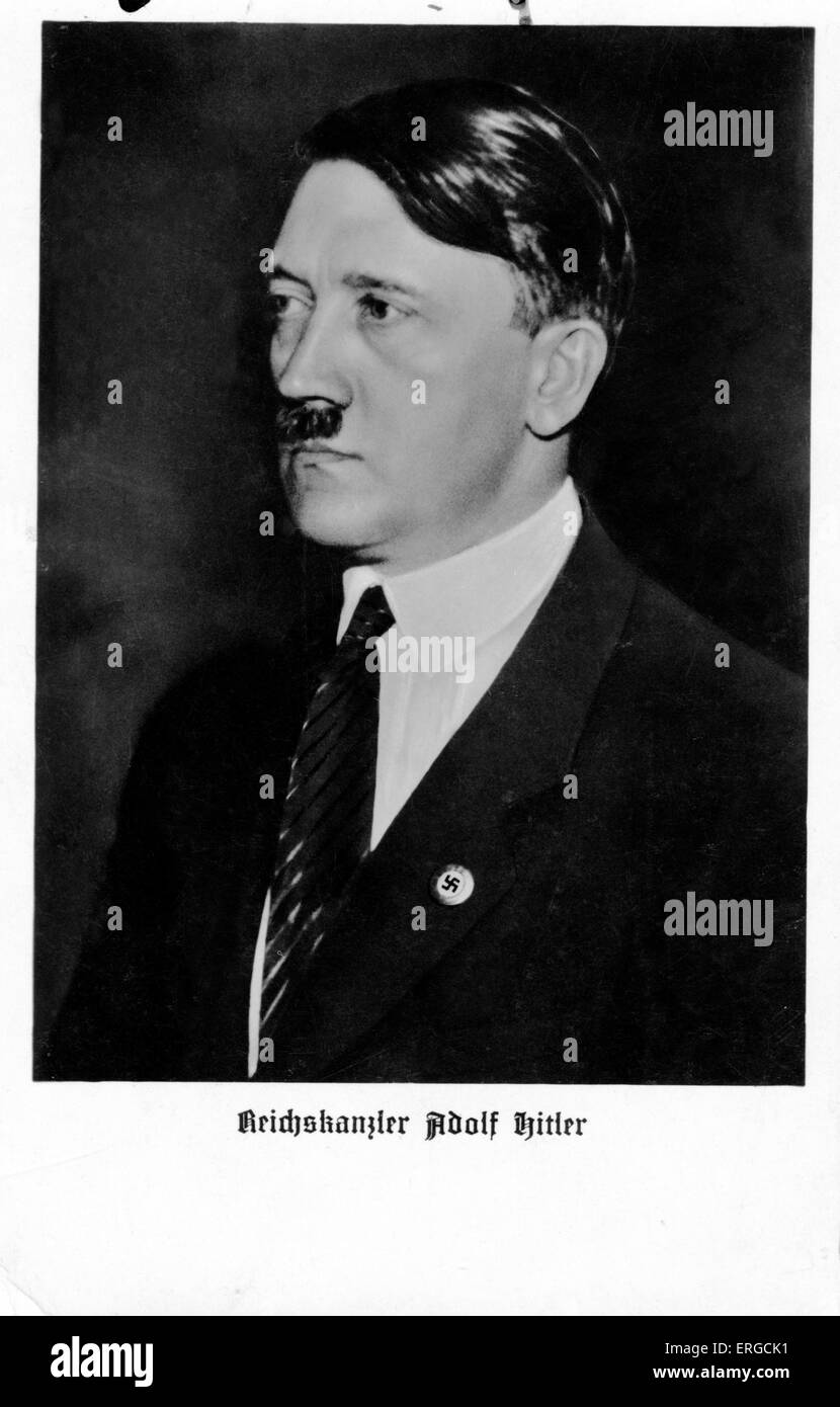 Adolf Hitler comme chancelier de l'Allemagne. Homme politique allemand d'origine autrichienne et le leader du parti national-socialiste des travailleurs allemands Banque D'Images