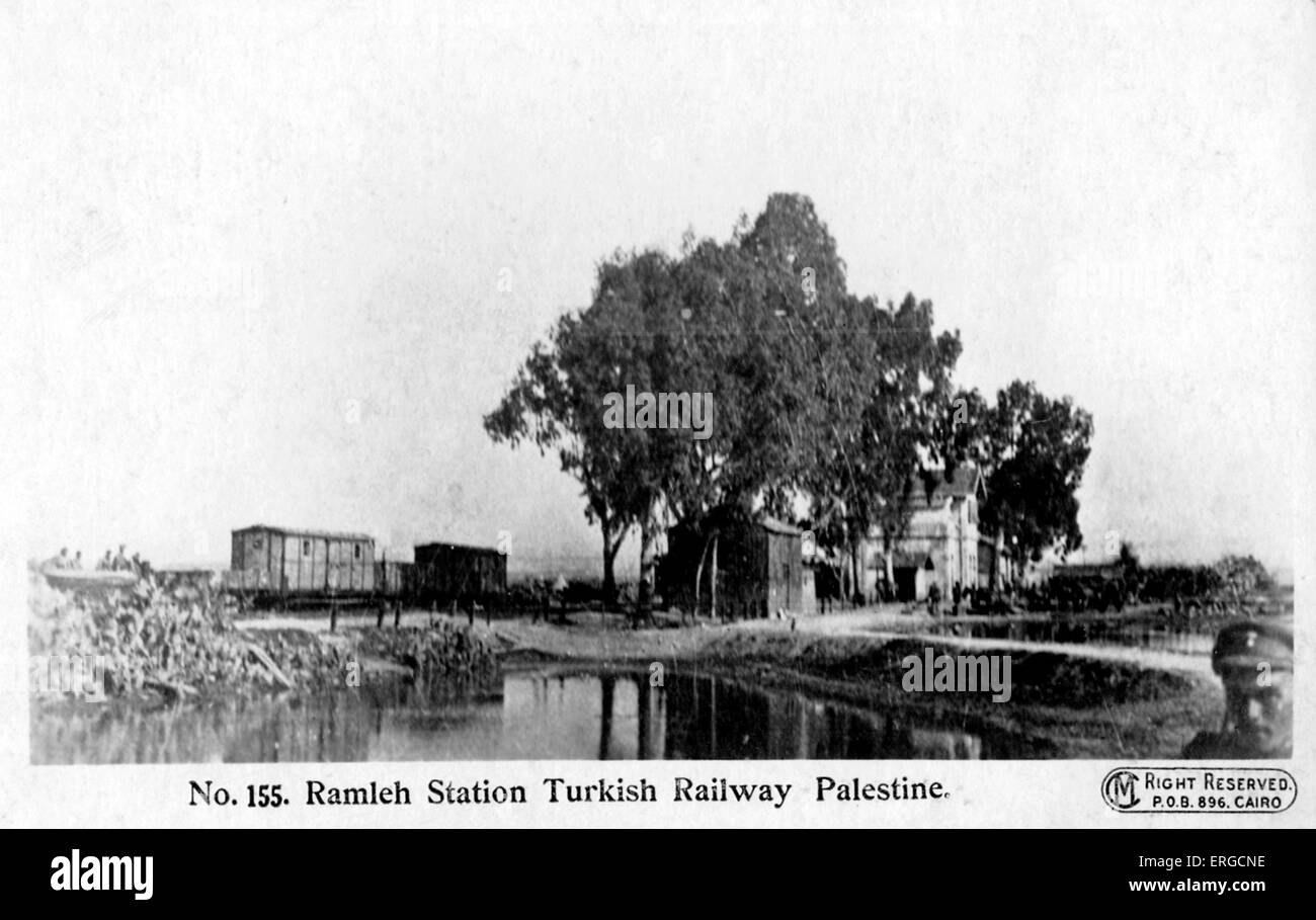 La gare de Ramleh, la Palestine. Les chemins de fer turcs à l'époque de l'Empire Ottoman Banque D'Images