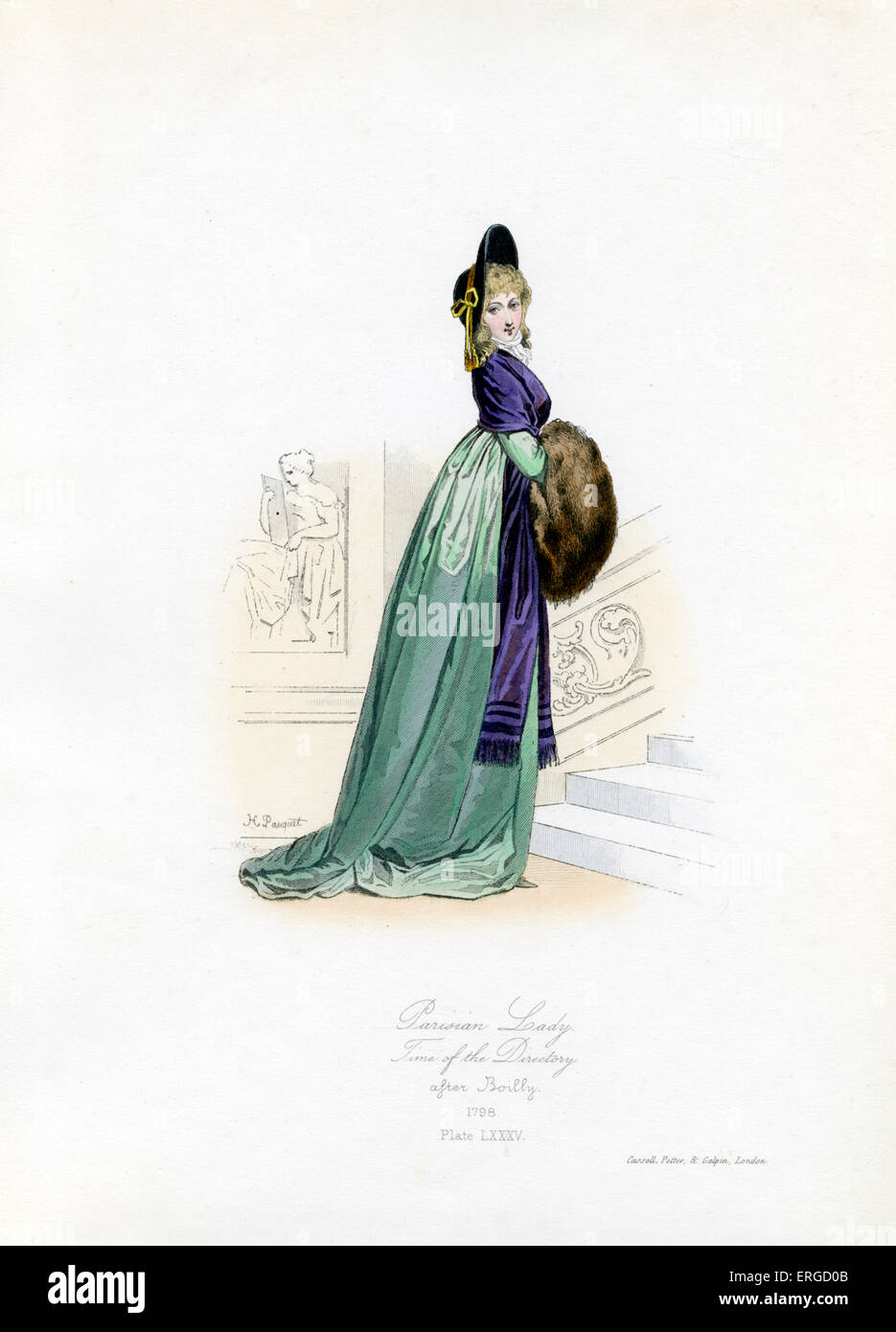 Dame parisienne de l'époque de l'annuaire, 1798 - de la gravure par Hippolyte Pauquet après Boilly. Le Conseil d'Directory Banque D'Images Dame parisienne de l'époque de l'annuaire, 1798 - de la gravure par Hippolyte Pauquet après Boilly. Le Conseil d'Directory Banque D'Images