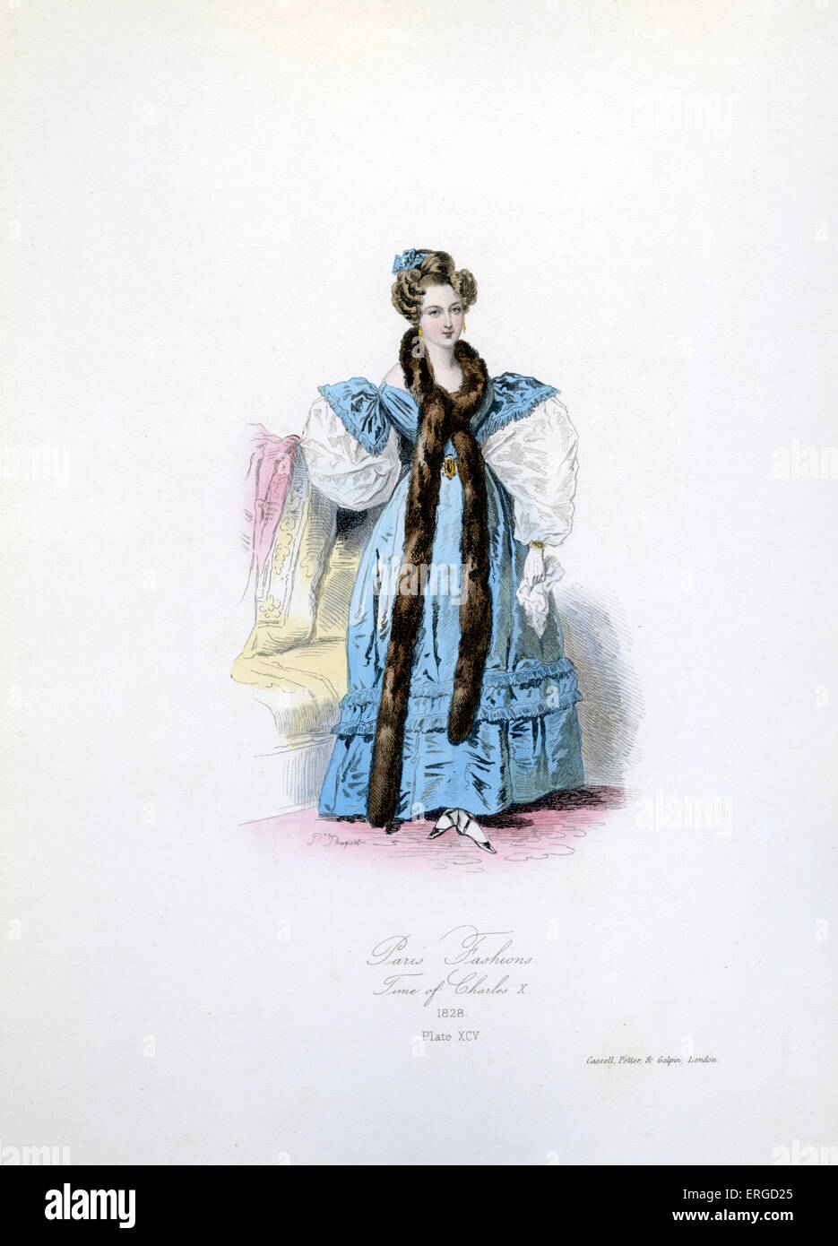 Modes de Paris de l'époque de Charles X, 1828 - à partir de la gravure de Polidor Pauquet. CX : Roi de France (1824-1830) : 9 octobre Banque D'Images Modes de Paris de l'époque de Charles X, 1828 - à partir de la gravure de Polidor Pauquet. CX : Roi de France (1824-1830) : 9 octobre Banque D'Images