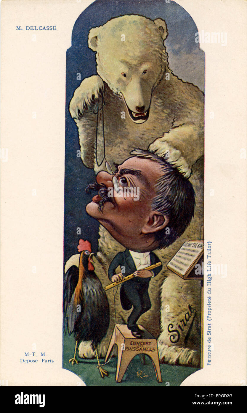 Théophile Delcassé - caricature de Joseph Sirat, illustrateur Français : 1869 - 1936. TD : homme politique français de la Troisième République:1 Banque D'Images