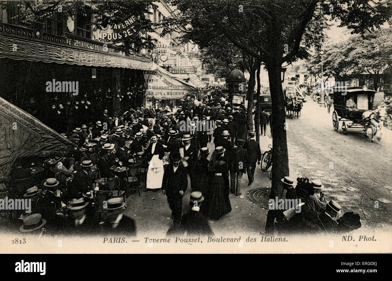 Taverne Pousset, Boulevard des Italiens, Paris, ch. 1900. Public House. Banque D'Images Taverne Pousset, Boulevard des Italiens, Paris, ch. 1900. Public House. Banque D'Images