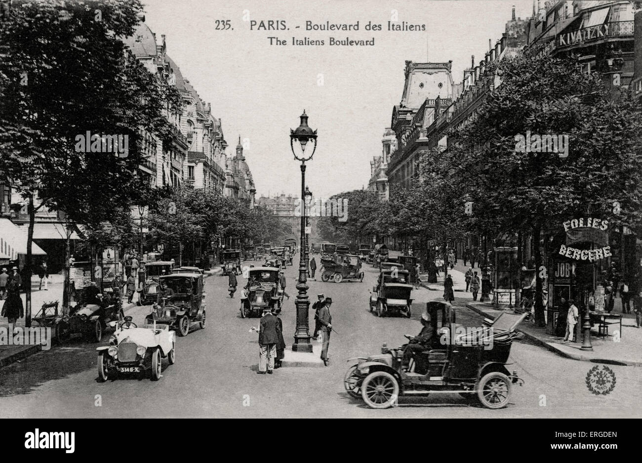 Boulevard des Italiens, Paris - début du xxe siècle Banque D'Images