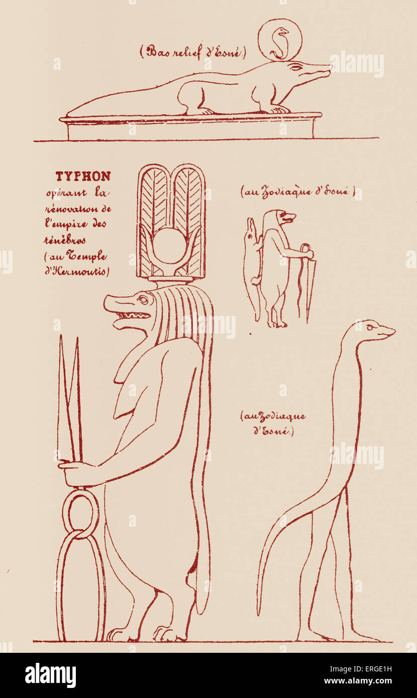 Symboles de l'Égyptien "Typhon" - de l'illustration par Eliphas Lévi, publiée dans son ouvrage l'histoire de la magie", traduit par Banque D'Images