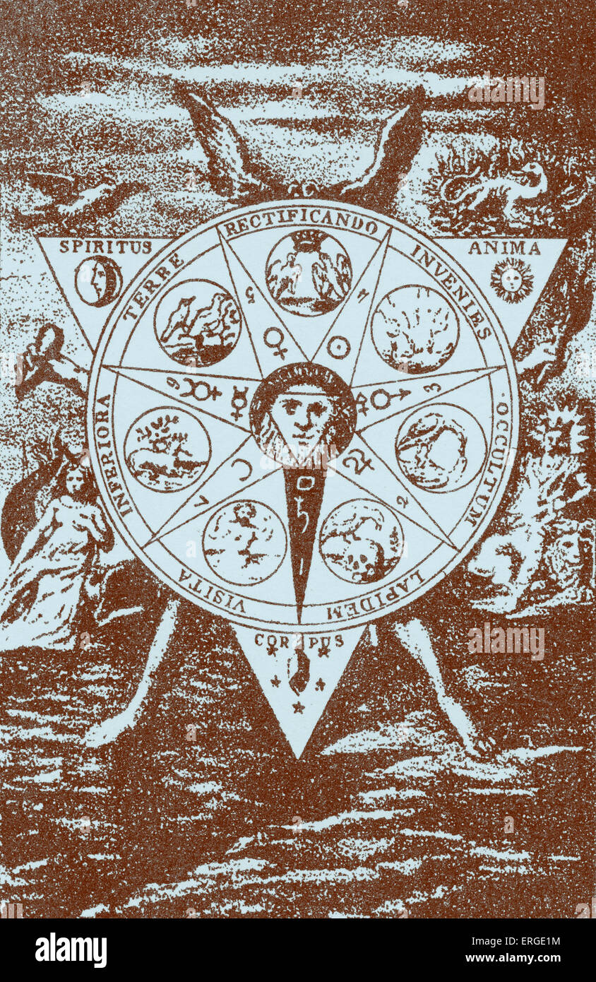 'Le grand arcane hermétique' - de l'illustration par Eliphas Lévi, publiée dans son ouvrage l'histoire de la magie", traduit par Banque D'Images