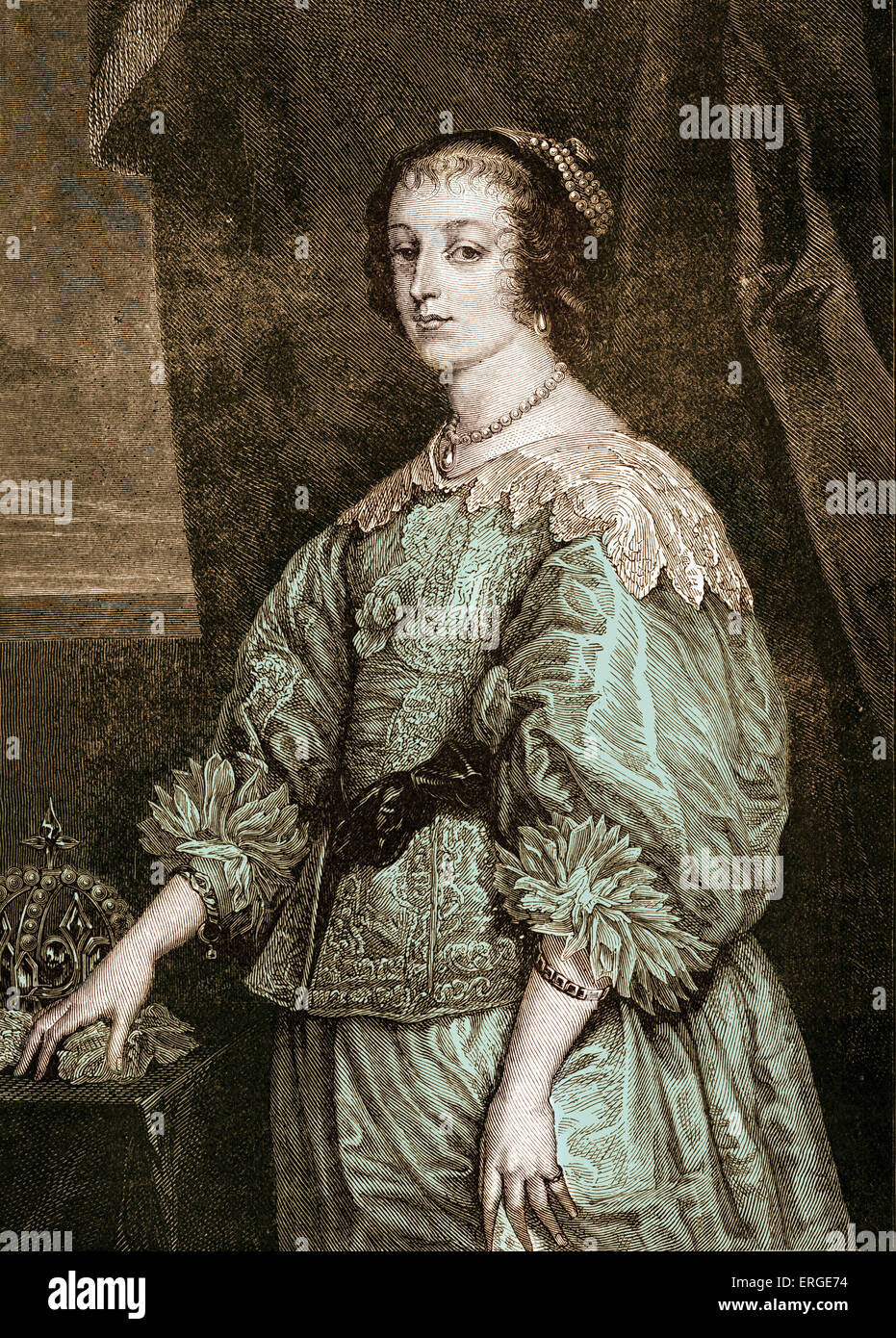 Henrietta Maria. Épouse du roi Charles Ier d'Angleterre : 25 novembre 1609 - 10 septembre 1669. Banque D'Images