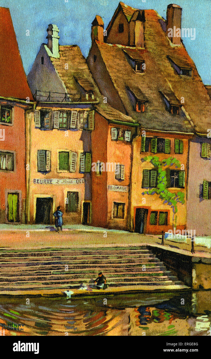Strasbourg par R Henry Munsch. Alsace, France. Banque D'Images