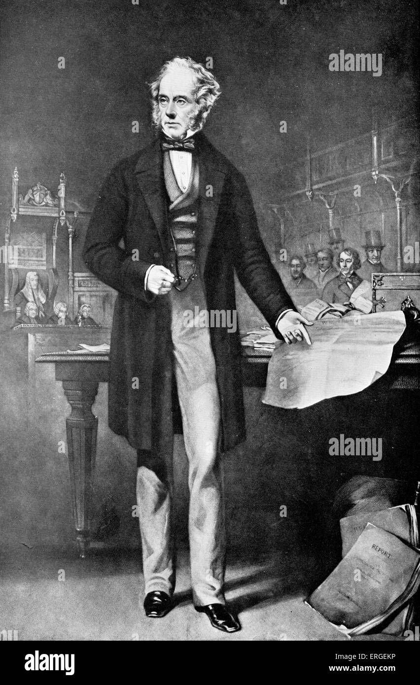 Henry John Temple, 3e vicomte Palmerston - à partir de la gravure de Zobel après peinture par F. Cruikshank. Homme d'État britannique et Banque D'Images