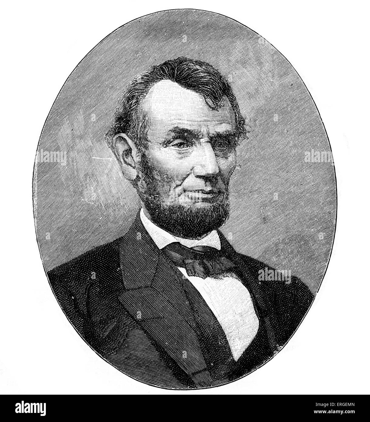 - Portrait d'Abraham Lincoln. 16e président des États-Unis. 12 février 1809 - 15 avril 1865. Banque D'Images