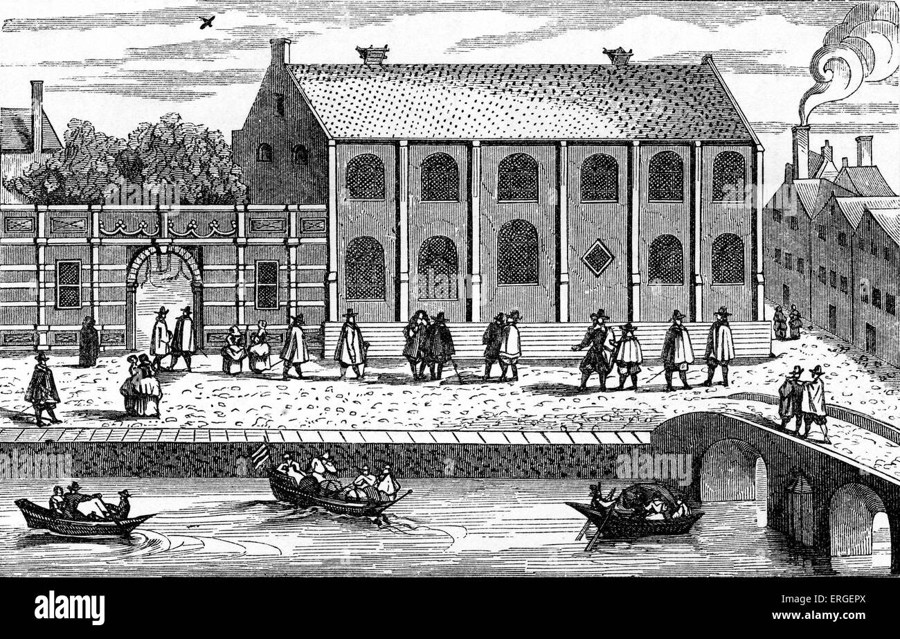 L'Université de Leiden, Hollande - de dessin dans 'Illustrium ordinum Hollandiae, etc., alma Academia Leydensis ' (1614). Banque D'Images