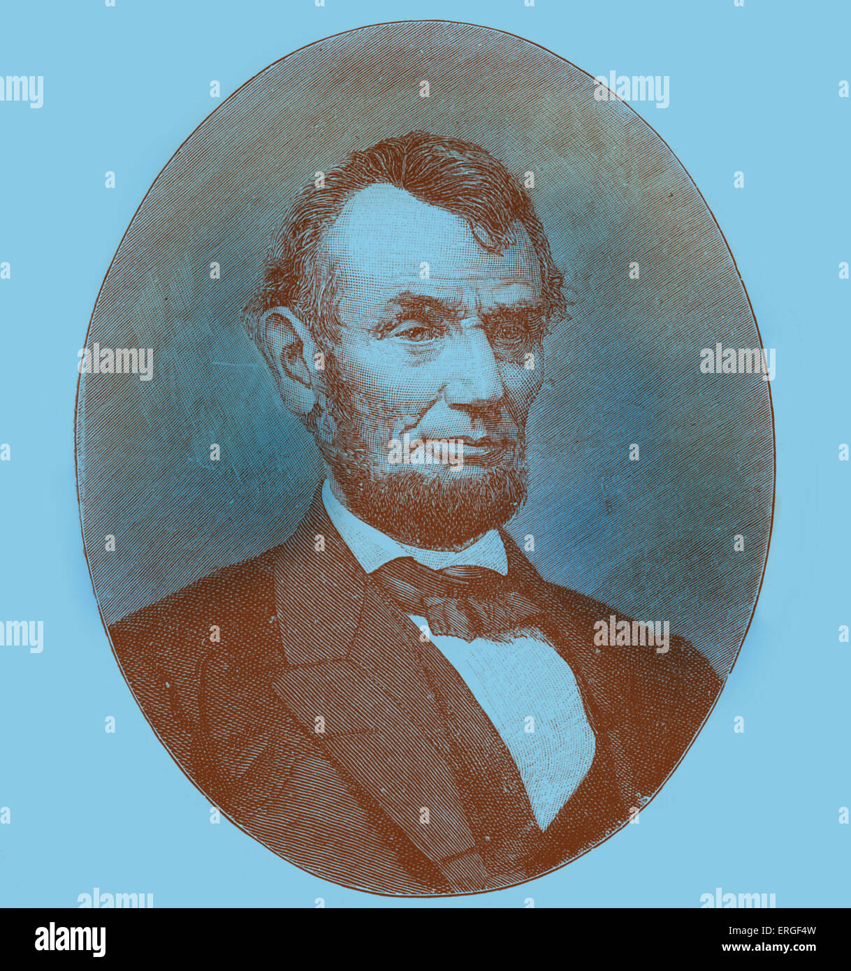 - Portrait d'Abraham Lincoln. 16e président des États-Unis. 12 février 1809 - 15 avril 1865. Banque D'Images