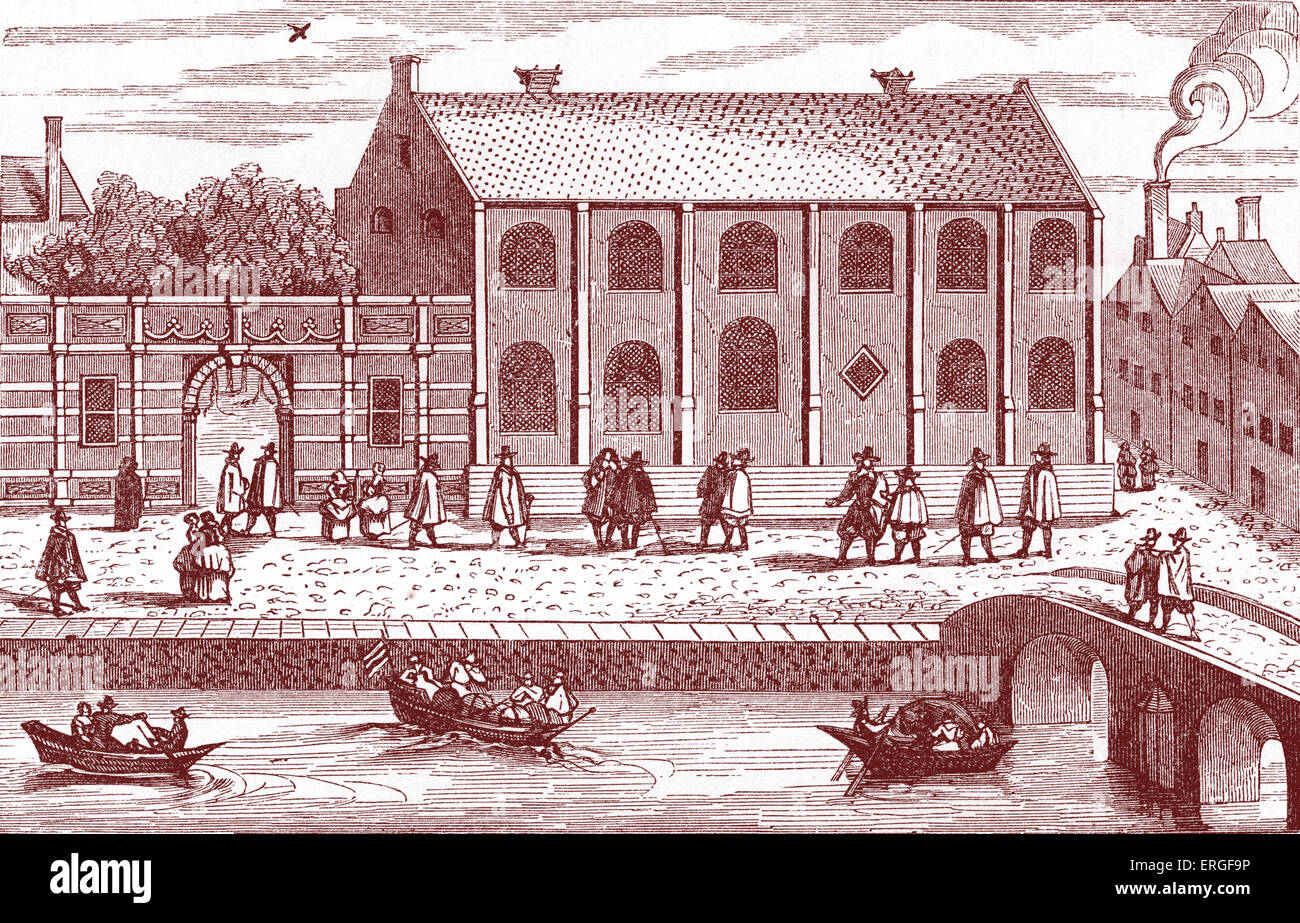 L'Université de Leiden, Hollande - de dessin dans 'Illustrium ordinum Hollandiae, etc., alma Academia Leydensis ' (1614). Banque D'Images