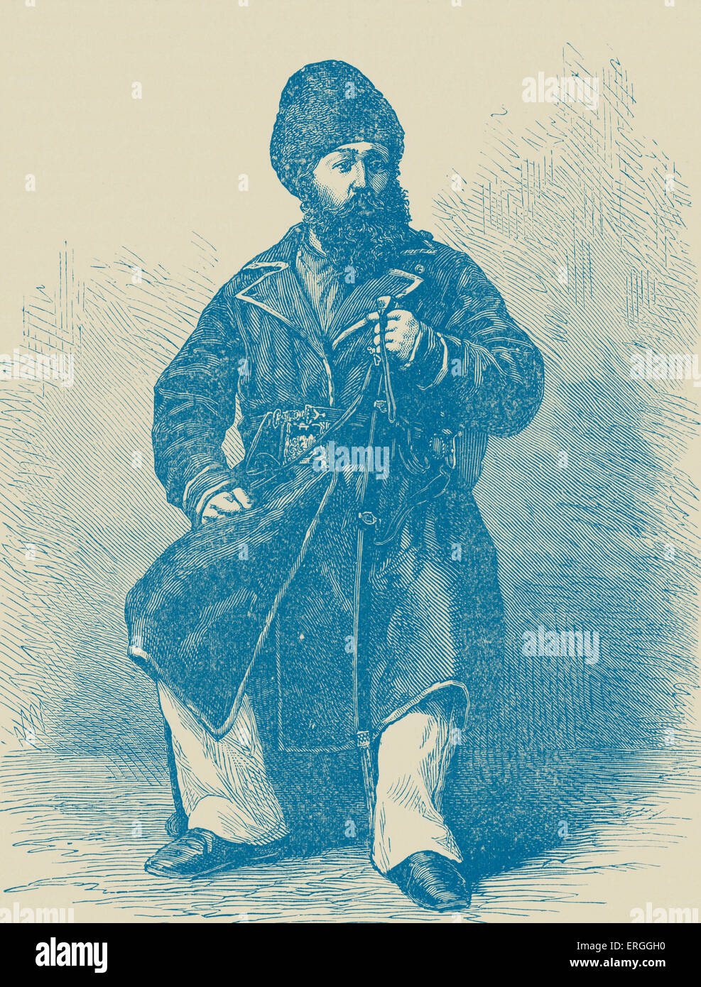 Sher Ali Khan - portrait. Amir (haut fonctionnaire) de l'Afghanistan de 1863 à 1866 et de 1868 jusqu'à sa mort en 1879. Banque D'Images