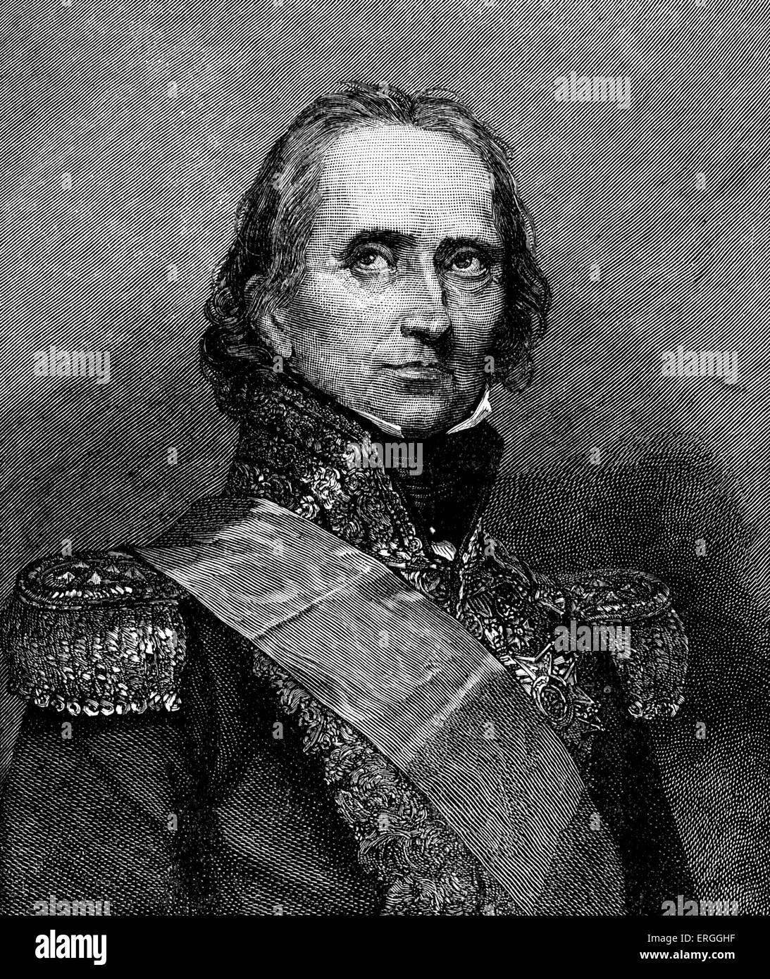 Nicolas Jean-de-Dieu Soult - illustration après portrait par Rouillard. Général et homme d'État français, nommé maréchal de l'Empire en 1804. 29 mars 1769 - 26 novembre 1851. L'un des 18 maréchaux de France original (maréchaux de France) nommé par Napoléon Bonaparte. Banque D'Images Nicolas Jean-de-Dieu Soult - illustration après portrait par Rouillard. Général et homme d'État français, nommé maréchal de l'Empire en 1804. 29 mars 1769 - 26 novembre 1851. L'un des 18 maréchaux de France original (maréchaux de France) nommé par Napoléon Bonaparte. Banque D'Images